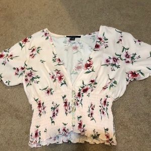 Floral forever 21 cropped top